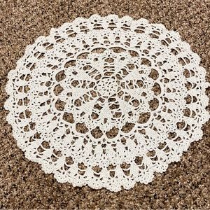 New Beautiful White Handmade Crocheted Doily 12”